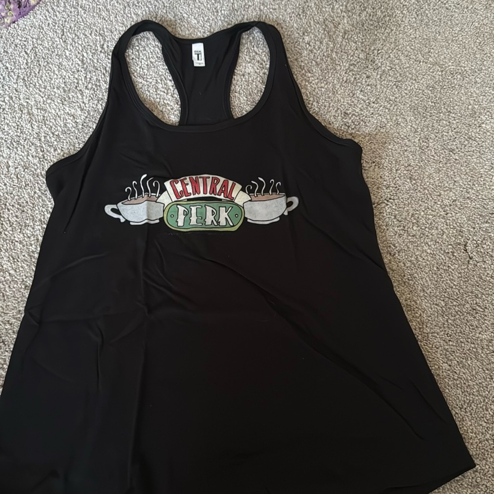 Ideal T by Next Level - FRIENDS - Black Central Perk Tank Top - NEW!